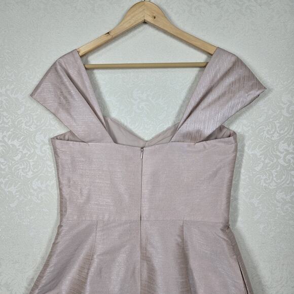 Alfred Sung Dress sz 14 Pearl Pink D574 Cocktail Bridesmaid Shimmer Sample Dress - Picture 8 of 16